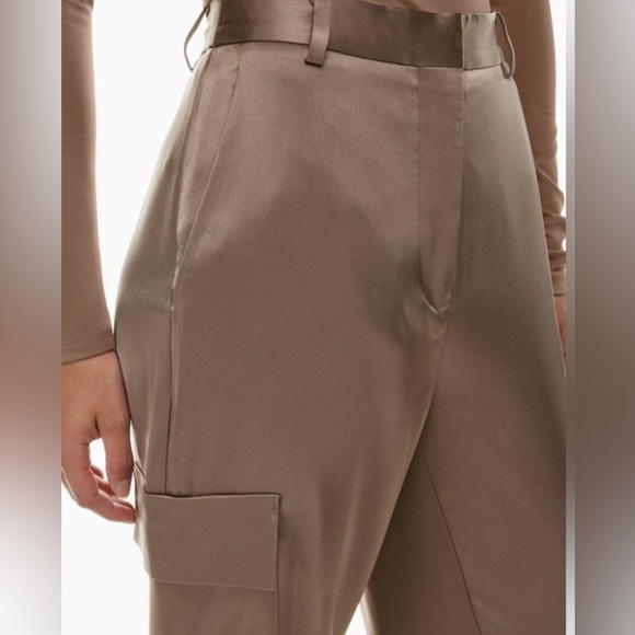 BABATON | Aritzia Refined Satin Cargo Pant in grey Taupe, Size 4 - Picture 4 of 10